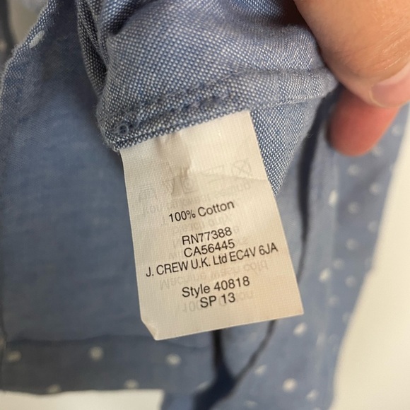 J. Crew Polka Dot Button Up size 2 Boy Fit - Picture 7 of 7